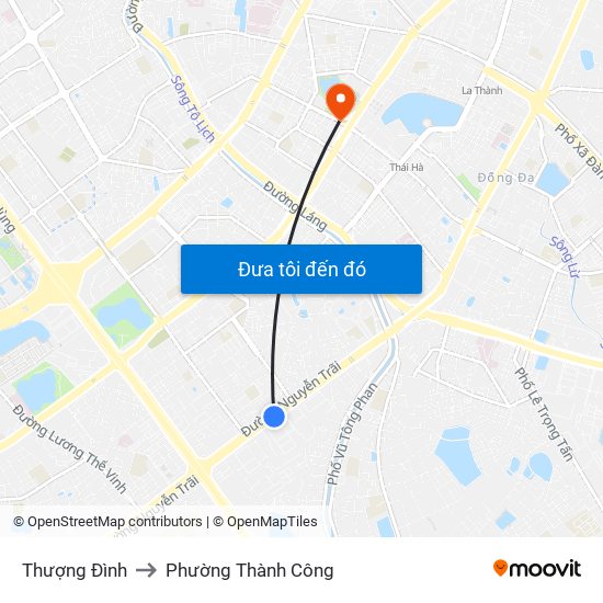 Thượng Đình to Phường Thành Công map