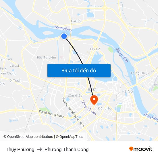 Thụy Phương to Phường Thành Công map