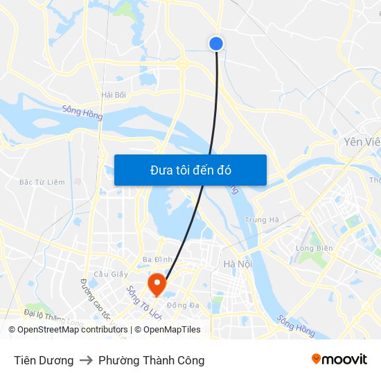 Tiên Dương to Phường Thành Công map