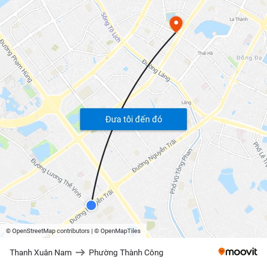 Thanh Xuân Nam to Phường Thành Công map