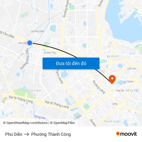 Phú Diễn to Phường Thành Công map