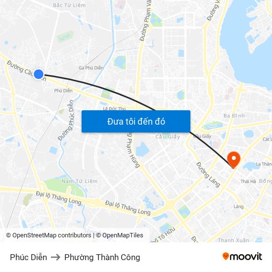 Phúc Diễn to Phường Thành Công map