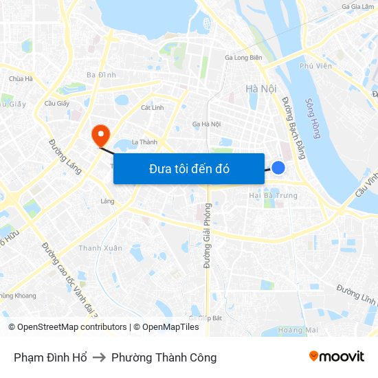 Phạm Đình Hổ to Phường Thành Công map