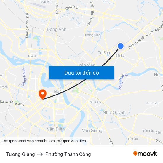 Tương Giang to Phường Thành Công map