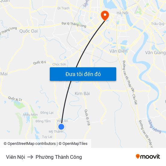 Viên Nội to Phường Thành Công map