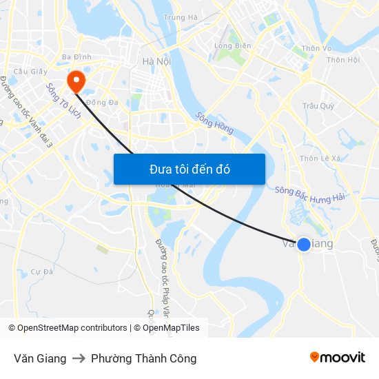 Văn Giang to Phường Thành Công map