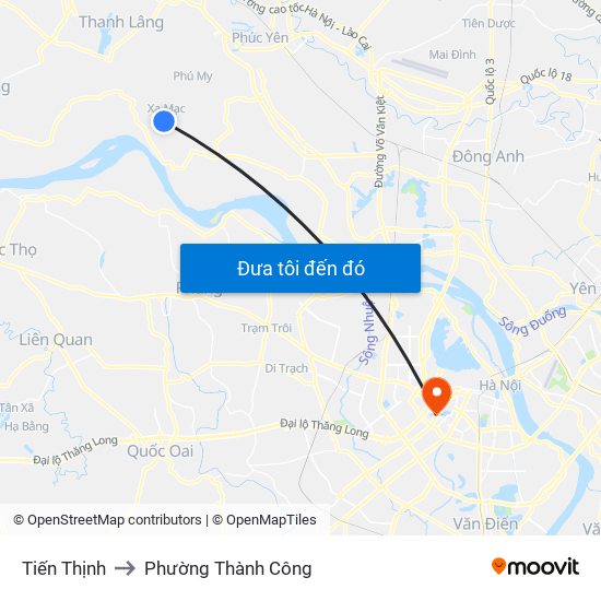 Tiến Thịnh to Phường Thành Công map