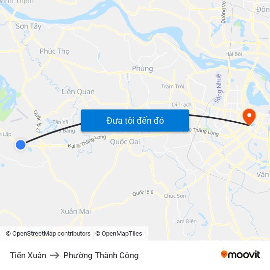 Tiến Xuân to Phường Thành Công map