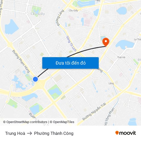 Trung Hoà to Phường Thành Công map