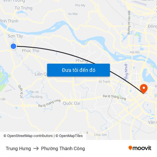 Trung Hưng to Phường Thành Công map