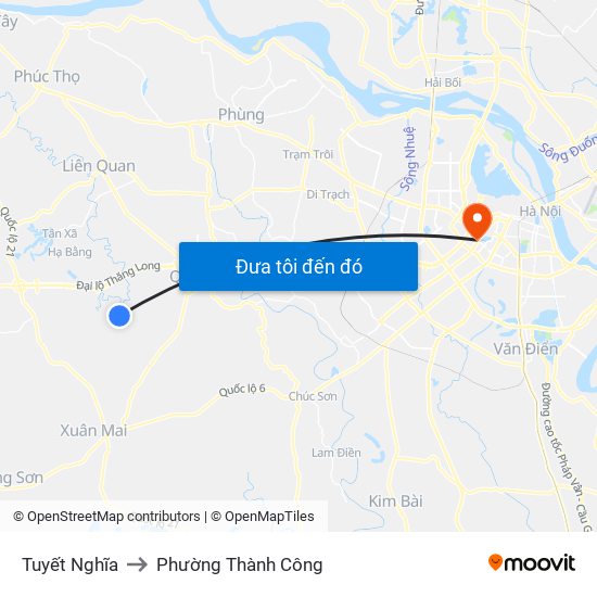 Tuyết Nghĩa to Phường Thành Công map