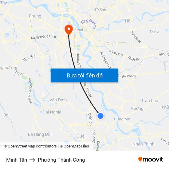 Minh Tân to Phường Thành Công map