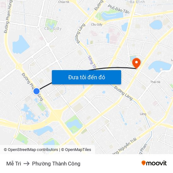 Mễ Trì to Phường Thành Công map