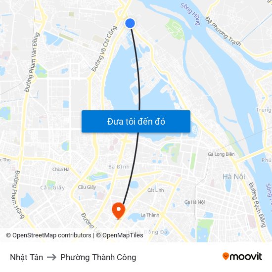 Nhật Tân to Phường Thành Công map