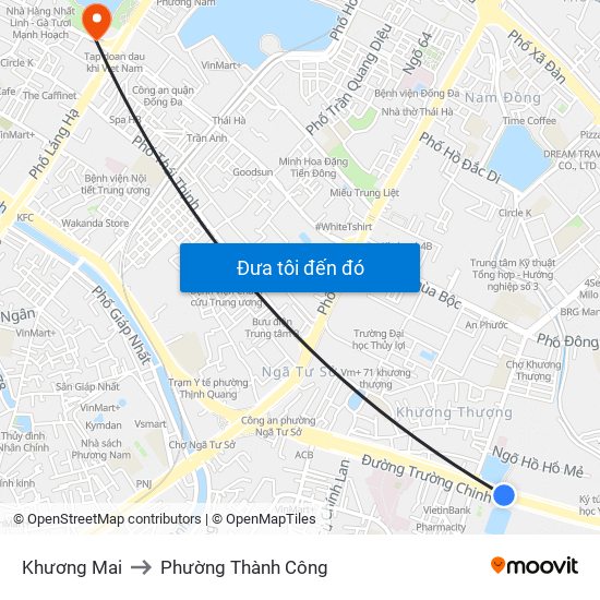 Khương Mai to Phường Thành Công map