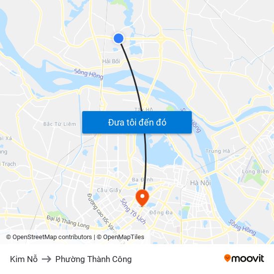Kim Nỗ to Phường Thành Công map