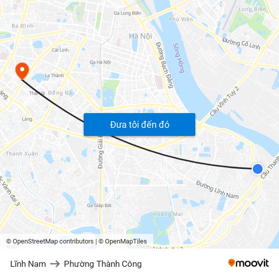 Lĩnh Nam to Phường Thành Công map