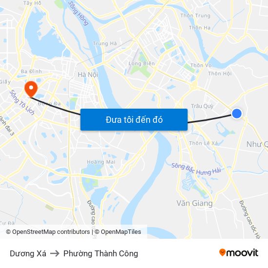 Dương Xá to Phường Thành Công map