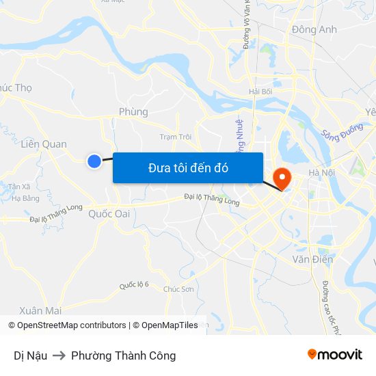 Dị Nậu to Phường Thành Công map