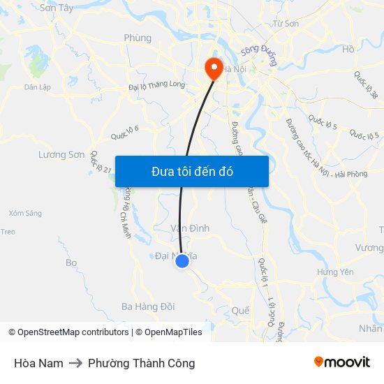 Hòa Nam to Phường Thành Công map