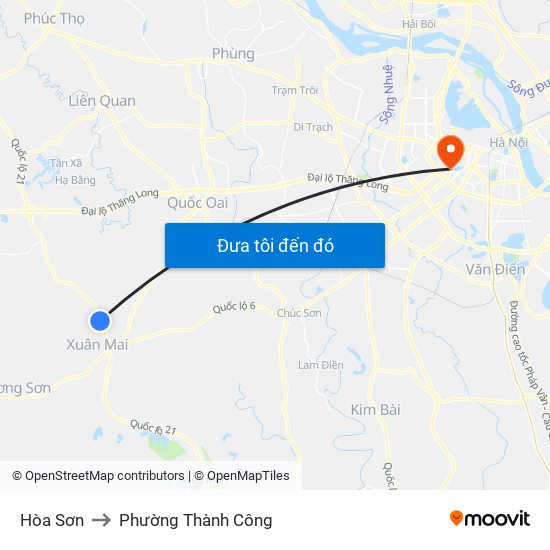 Hòa Sơn to Phường Thành Công map