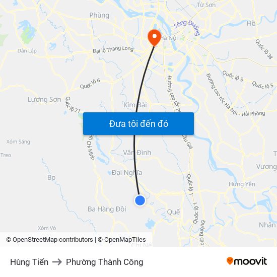 Hùng Tiến to Phường Thành Công map