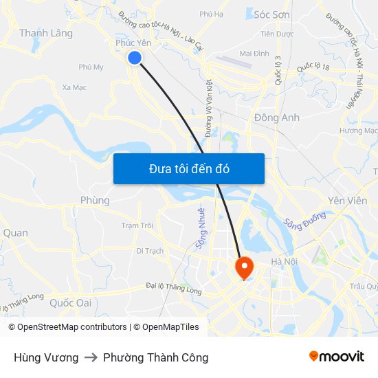 Hùng Vương to Phường Thành Công map