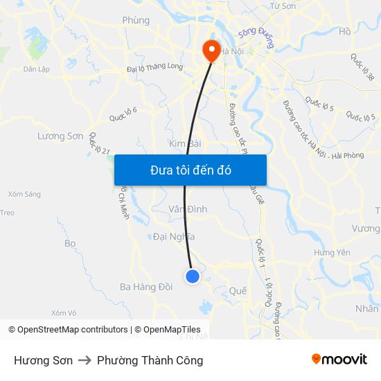 Hương Sơn to Phường Thành Công map