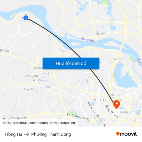 Hồng Hà to Phường Thành Công map