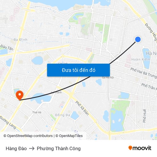 Hàng Đào to Phường Thành Công map