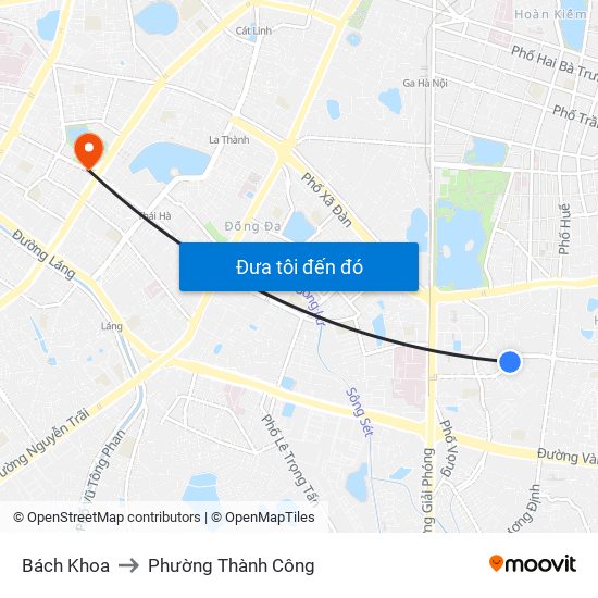 Bách Khoa to Phường Thành Công map
