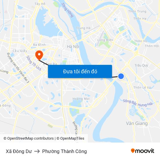 Xã Đông Dư to Phường Thành Công map