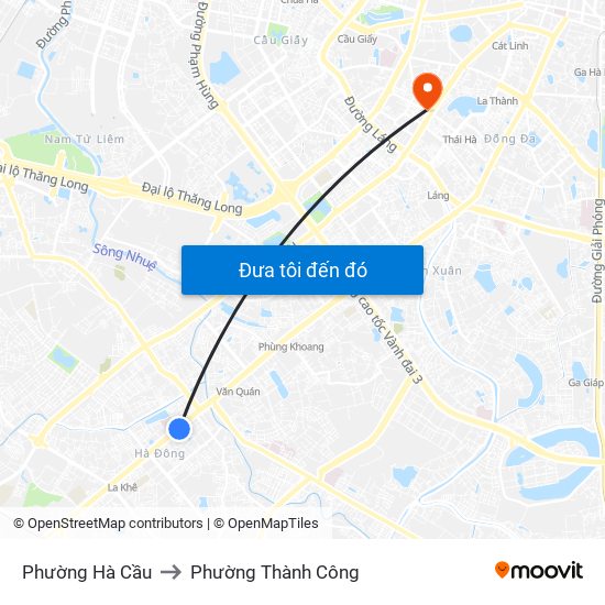 Phường Hà Cầu to Phường Thành Công map