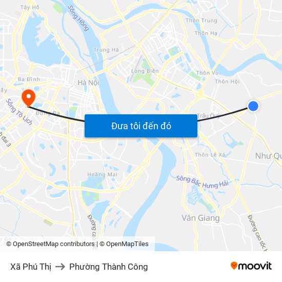 Xã Phú Thị to Phường Thành Công map