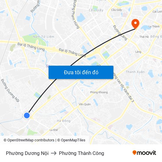 Phường Dương Nội to Phường Thành Công map