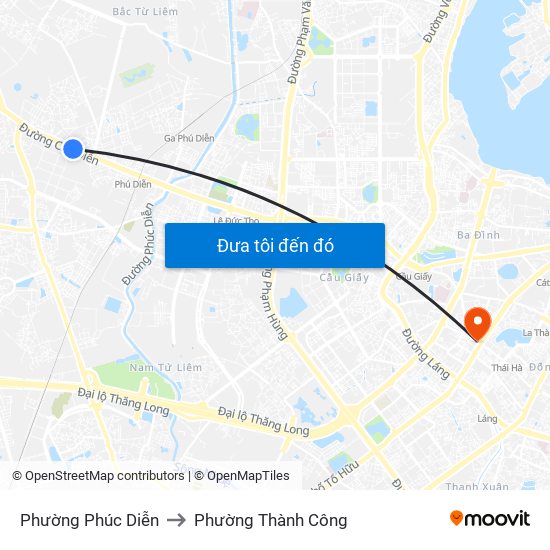 Phường Phúc Diễn to Phường Thành Công map