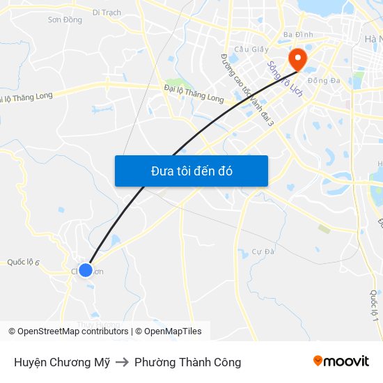 Huyện Chương Mỹ to Phường Thành Công map