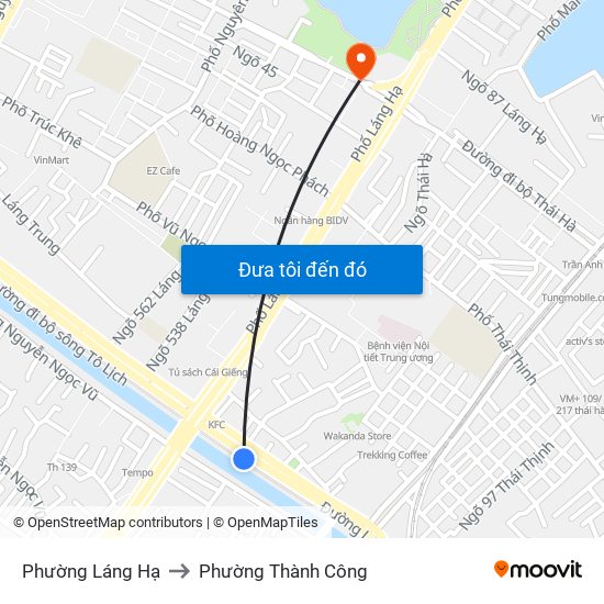 Phường Láng Hạ to Phường Thành Công map