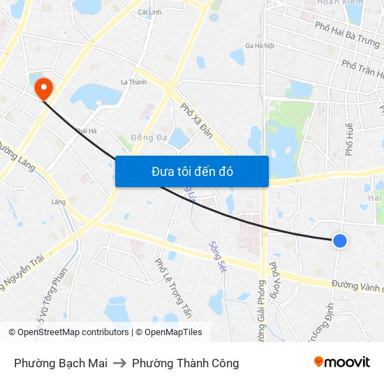 Phường Bạch Mai to Phường Thành Công map