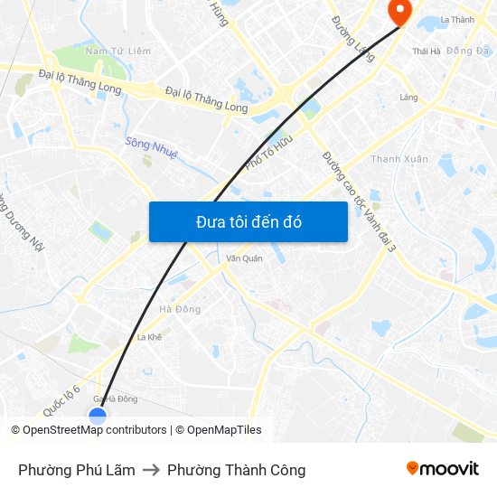 Phường Phú Lãm to Phường Thành Công map