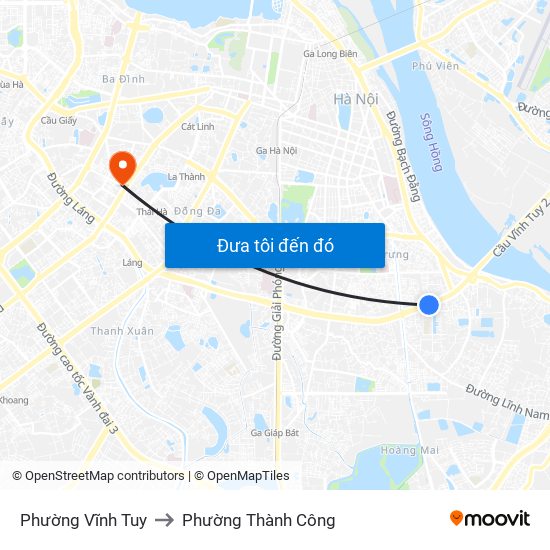 Phường Vĩnh Tuy to Phường Thành Công map