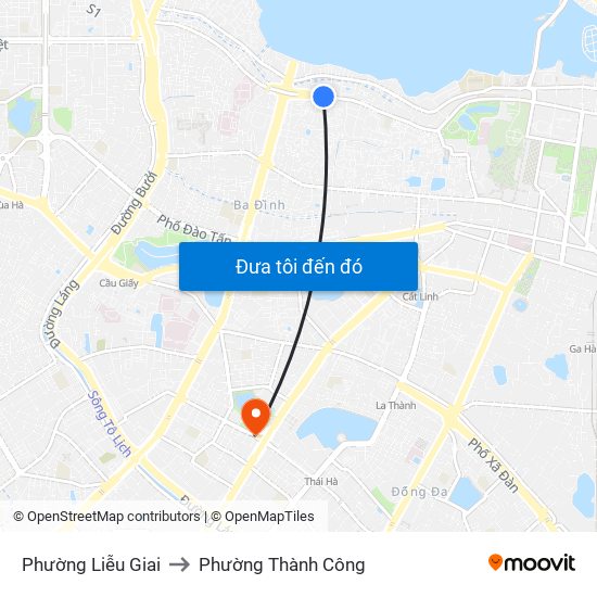 Phường Liễu Giai to Phường Thành Công map