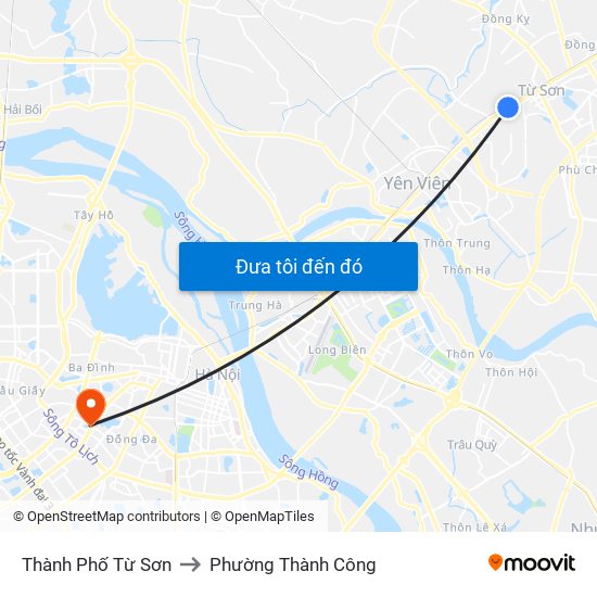 Thành Phố Từ Sơn to Phường Thành Công map