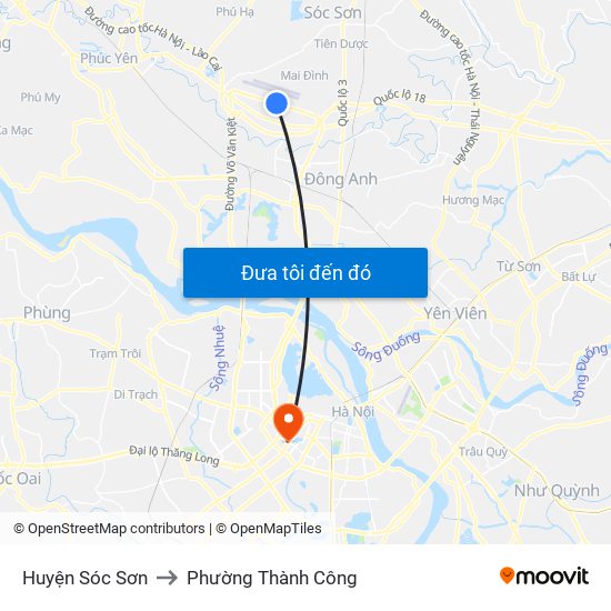 Huyện Sóc Sơn to Phường Thành Công map