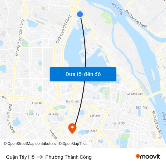 Quận Tây Hồ to Phường Thành Công map