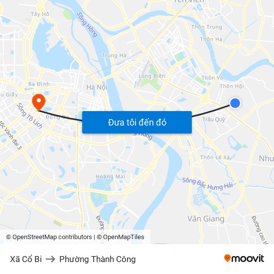 Xã Cổ Bi to Phường Thành Công map