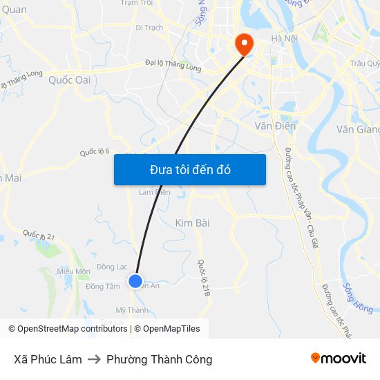 Xã Phúc Lâm to Phường Thành Công map