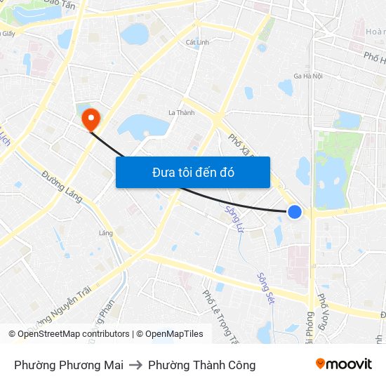 Phường Phương Mai to Phường Thành Công map