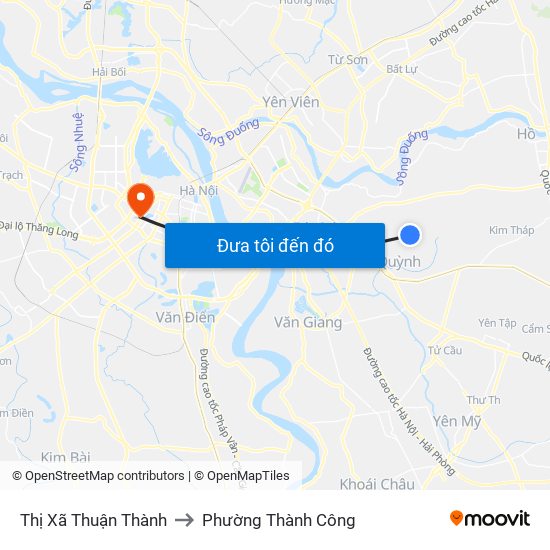 Thị Xã Thuận Thành to Phường Thành Công map