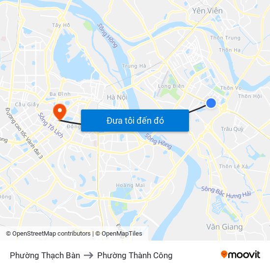Phường Thạch Bàn to Phường Thành Công map